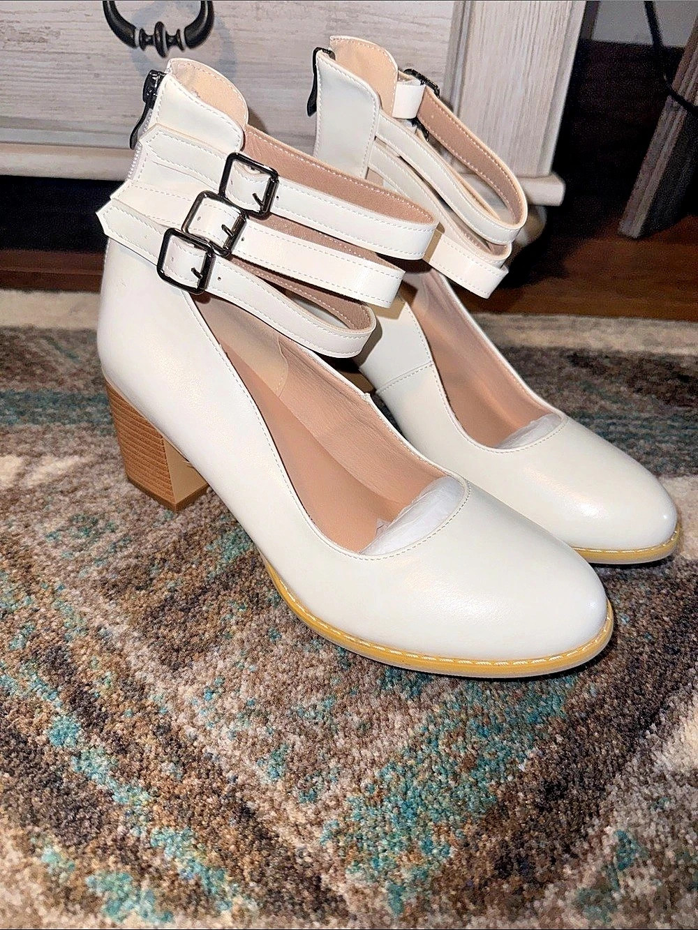 Block Heels in White